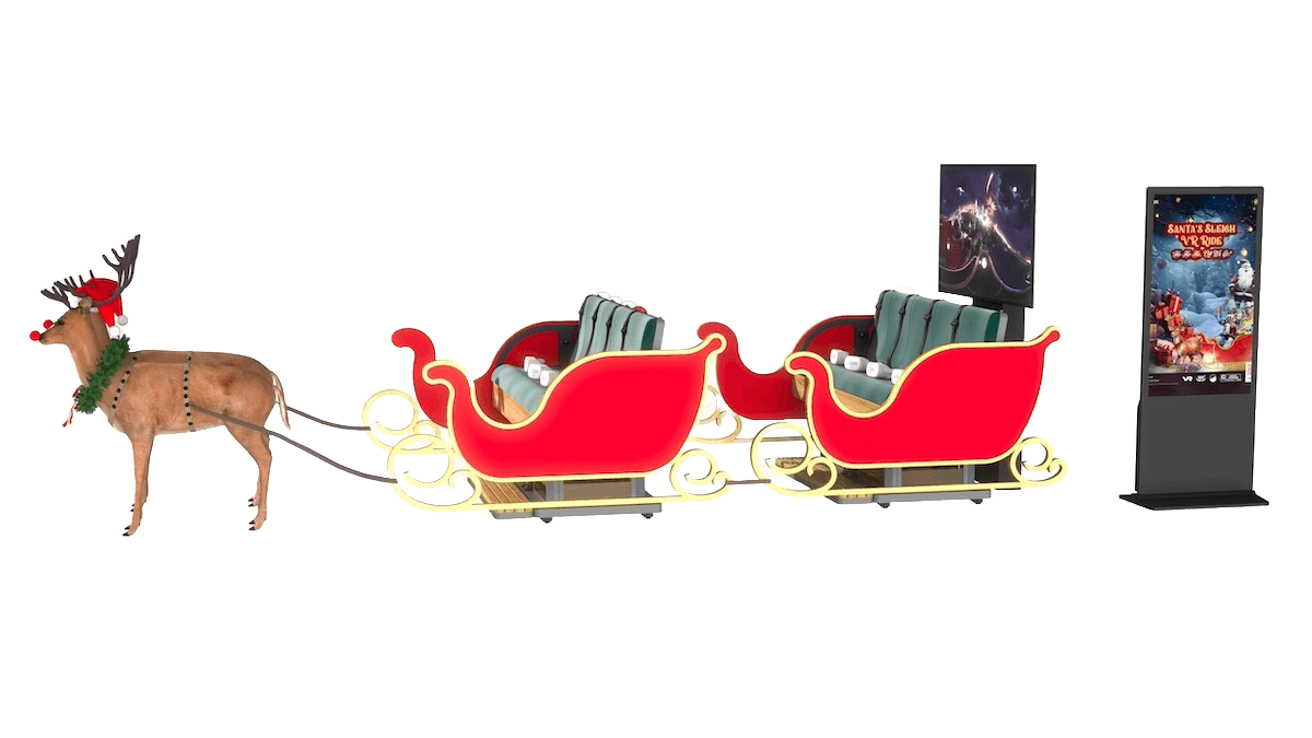Santa's Sleigh VR Ride 8-Seater In Action